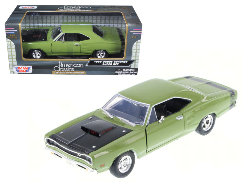 Motormax 1969 Dodge Coronet Super Bee Green 1/24 Diecast Model Car by Motormax