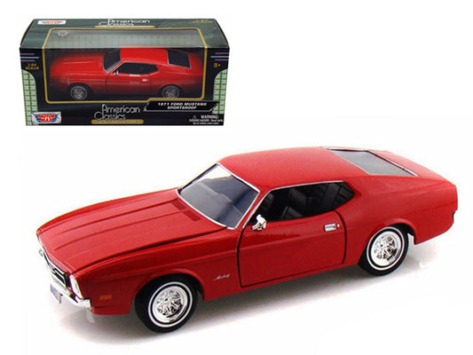 Motormax 1971 Ford Mustang Sportsroof Red 1/24 Diecast Model Car by Motormax