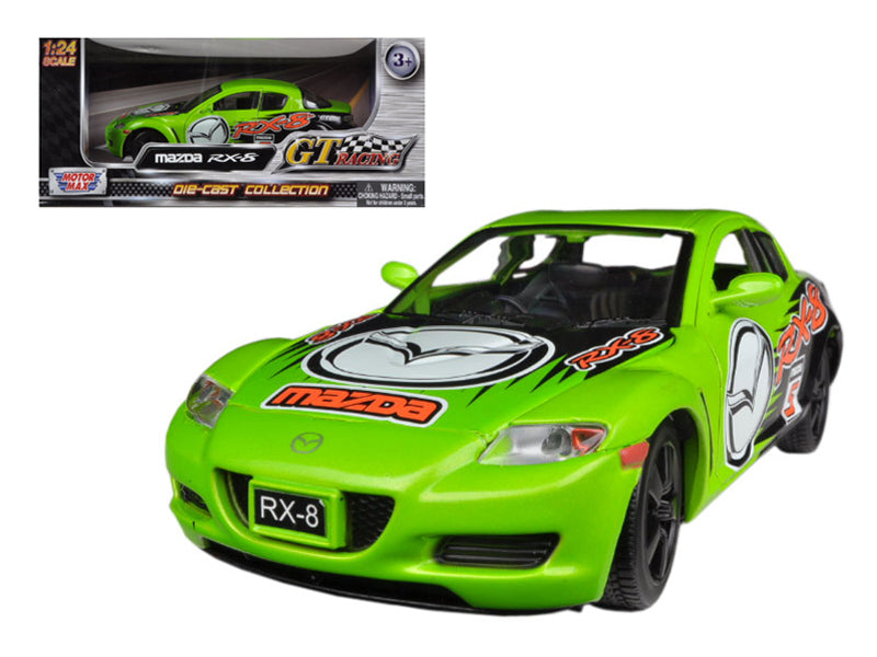 Motormax Mazda RX-8 #5 Green "GT Racing" Series 1/24 Diecast Model Car by Motormax