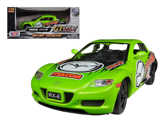 Motormax Mazda RX-8 #5 Green "GT Racing" Series 1/24 Diecast Model Car by Motormax