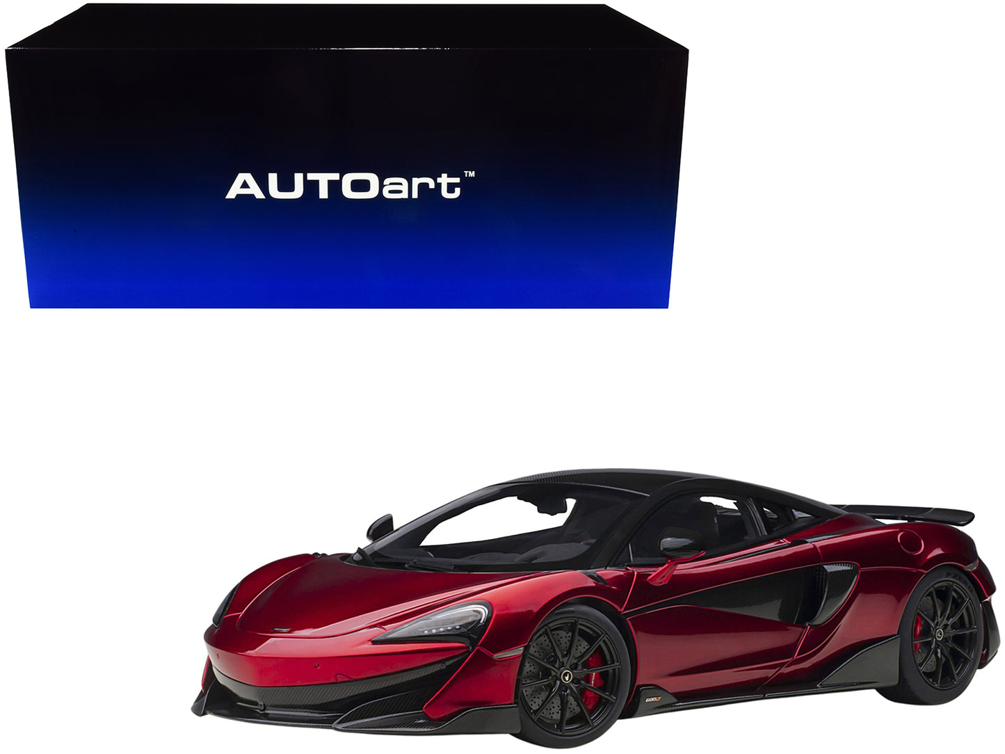 Autoart Mclaren 600LT Vermillion Red and Carbon 1/18 Model Car by Autoart