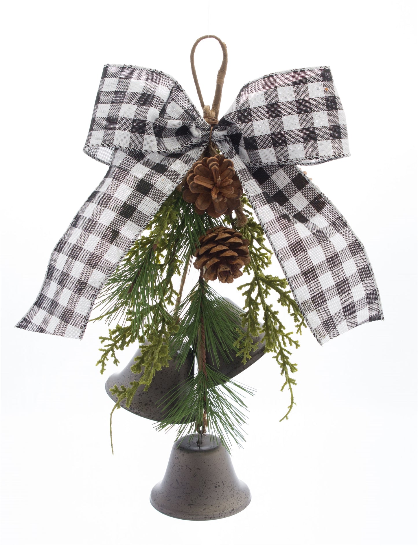 Pine and Bell Bow Drop (Set of 6)