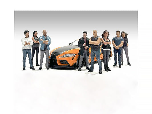 American Diorama "Car Meet 3" 8 piece Figure Set for 1/18 Scale Models by American Diorama