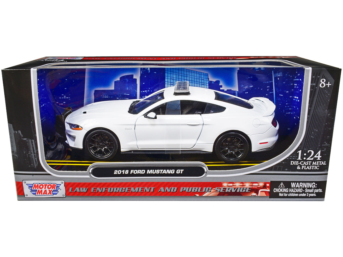 Motormax 2018 Ford Mustang GT Police Car Unmarked Plain White "Law Enforcement and Public Service" Series 1/24 Diecast Model Car by Motormax