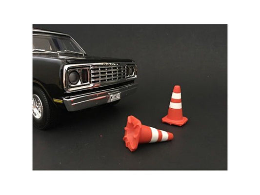 American Diorama Traffic Cones Set of 4 Accessory For 1:24 Models by American Diorama