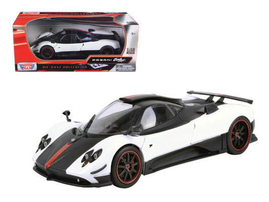 Motormax Pagani Zonda 5 Cinque White and Black 1/18 Diecast Model Car by Motormax