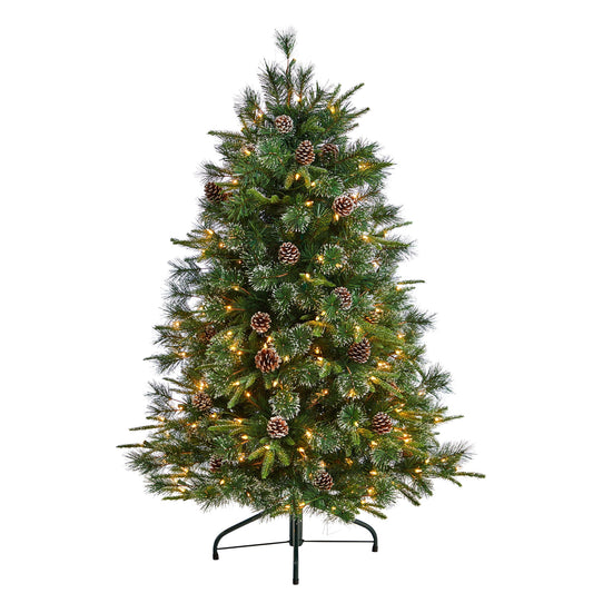 5' Snow Tipped Clermont Xmas Tree w/250 Lights & 858 Tips