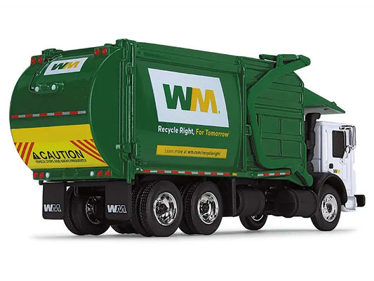 First Gear Mack TerraPro Refuse Garbage Truck with Front Loader "Waste Management" White and Green 1/87 (HO) Diecast Model by First Gear