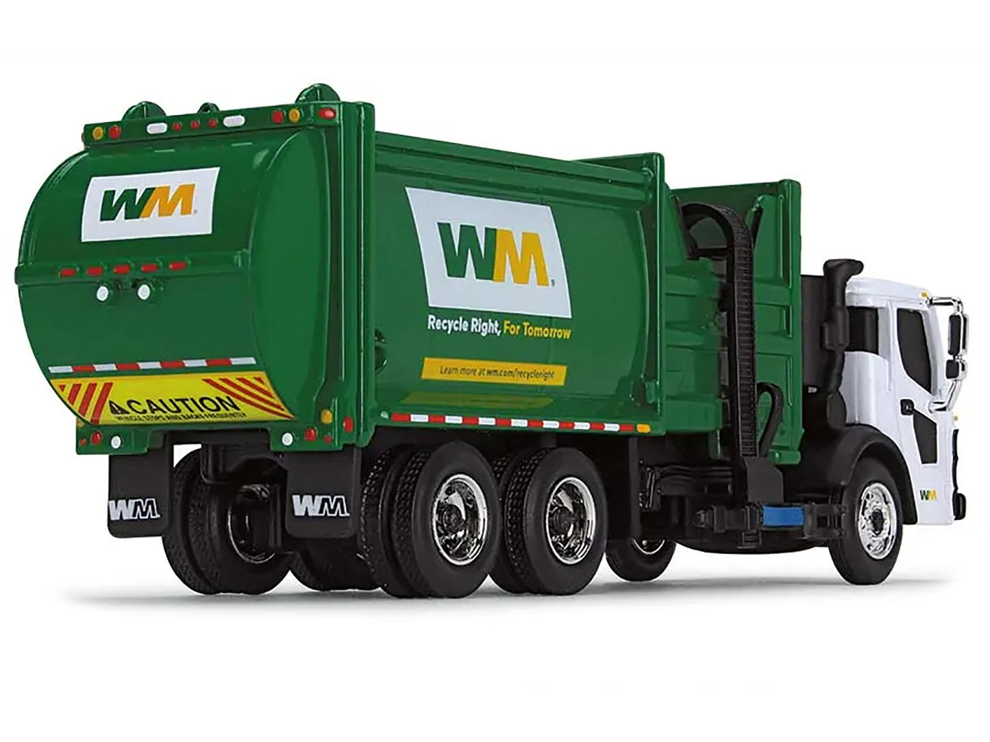 First Gear Mack LR Refuse Garbage Truck with McNeilus ZR Side Loader "Waste Management" White and Green 1/87 (HO) Diecast Model by First Gear
