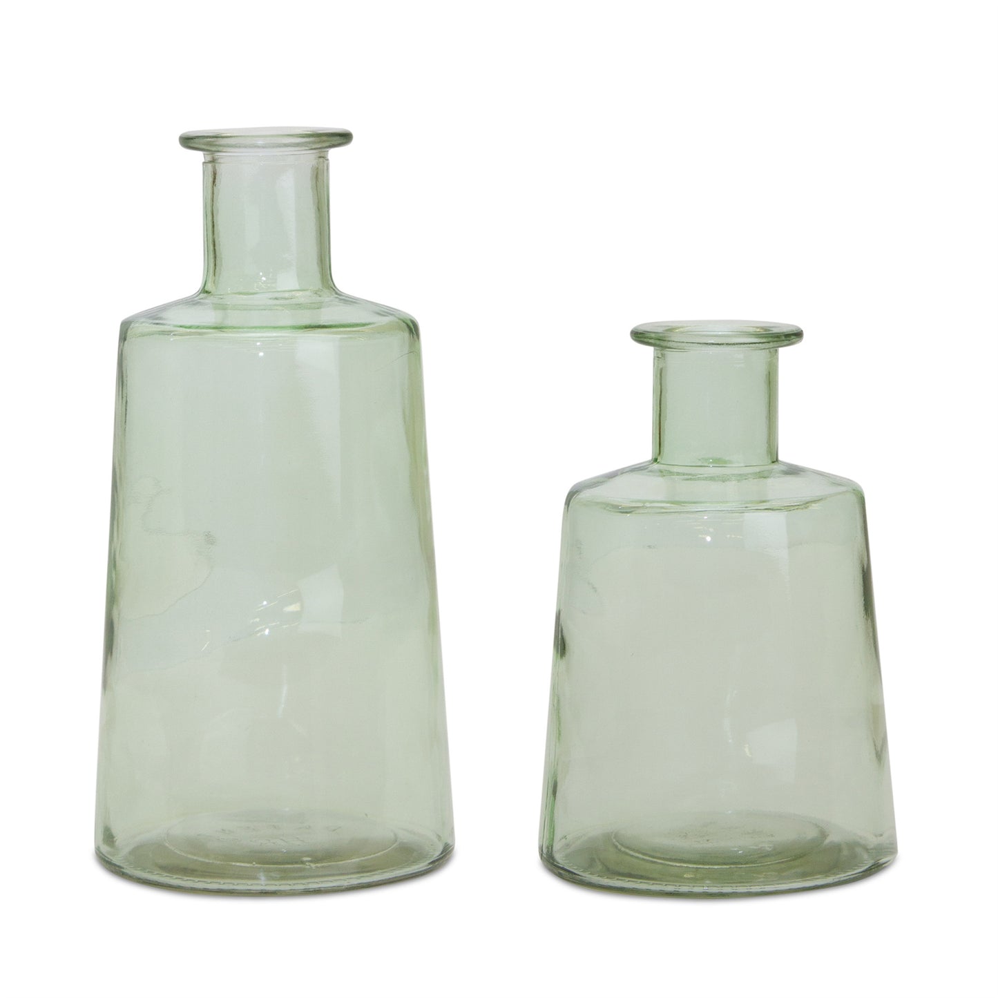 Sage Green Glass Bottle Vase (Set of 2)