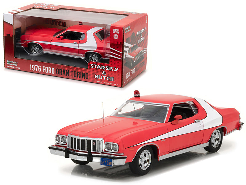 Greenlight 1976 Ford Gran Torino Red with White Stripes "Starsky and Hutch" (1975-1979) TV Series 1/24 Diecast Model Car by Greenlight