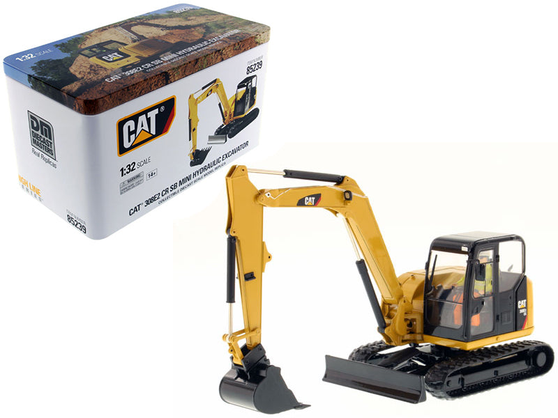 Diecast Masters CAT Caterpillar 308E2 CR SB Mini Hydraulic Excavator with Working Tools and Operator "High Line Series" 1/32 Diecast Model by Diecast Masters
