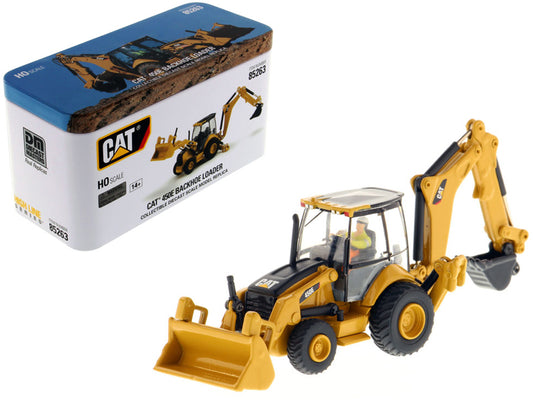 Diecast Masters  CAT Caterpillar 450E Backhoe Loader with Operator "High Line" Series 1/87 (HO) Scale Diecast Model by Diecast Masters
