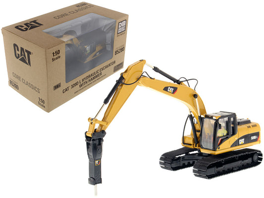 Diecast Masters CAT Caterpillar 320D L Hydraulic Excavator with Hammer and Operator "Core Classics Series" 1/50 Diecast Model by Diecast Masters
