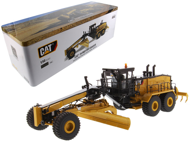 Diecast Masters CAT Caterpillar 24 Motor Grader with Operator High Line Series 1/50 Diecast Model by Diecast Masters