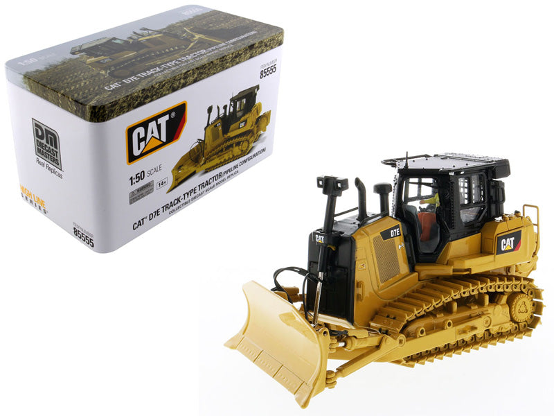 Diecast Masters CAT Caterpillar D7E Track Type Tractor Dozer in Pipeline Configuration with Operator "High Line Series" 1/50 Diecast Model by Diecast Masters