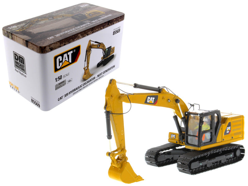 Diecast Masters CAT Caterpillar 320 Hydraulic Excavator with Operator High Line Series 1/50 Diecast Model by Diecast Masters