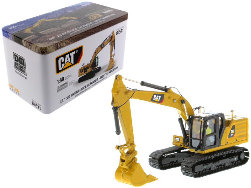 Diecast Masters CAT Caterpillar 323 Hydraulic Excavator with Operator Next Generation Design "High Line Series" 1/50 Diecast Model by Diecast Masters
