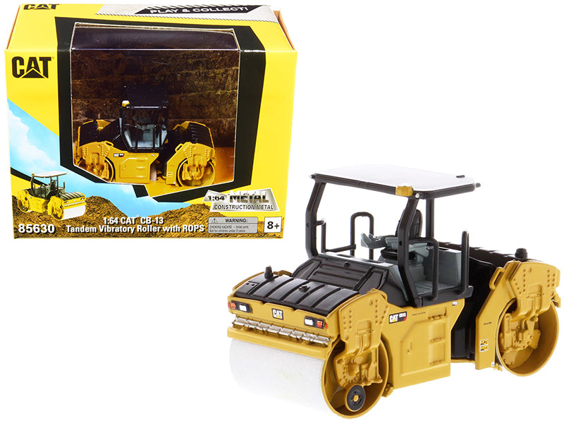 Diecast Masters CAT Caterpillar CB-13 Tandem Vibratory Roller with ROPS "Play & Collect!" Series 1/64 Diecast Model by Diecast Masters