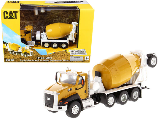 Diecast Masters CAT Caterpillar CT660 Day Cab Tractor with McNeilus Bridgemaster Concrete Mixer "Play & Collect!" Series 1/64 Diecast Model by Diecast Masters