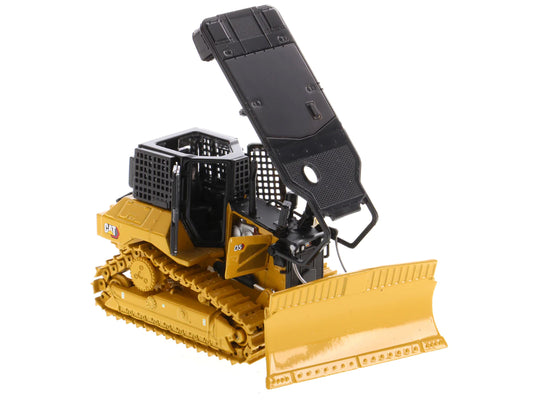 Diecast Masters CAT Caterpillar D5 XR Fire Suppression Track Type Dozer Yellow "High Line" Series 1/50 Diecast Model by Diecast Masters