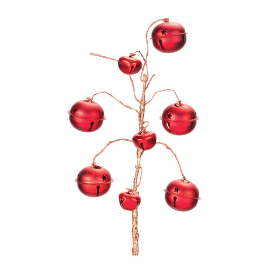 Red Sleigh Bell Spray (Set of 6)