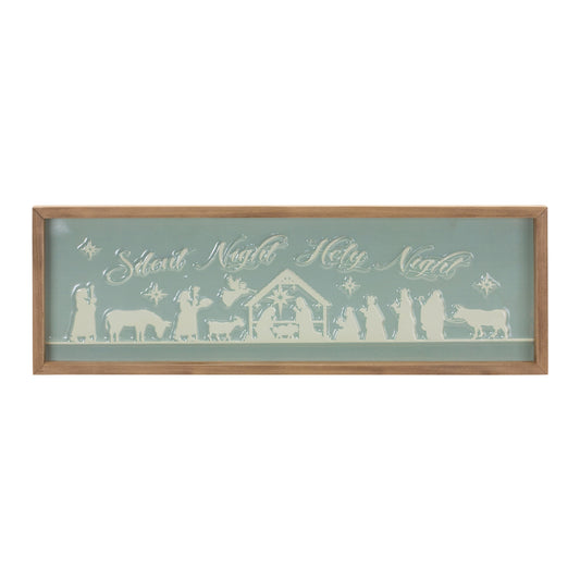 Framed Silent Night Sign 20"L