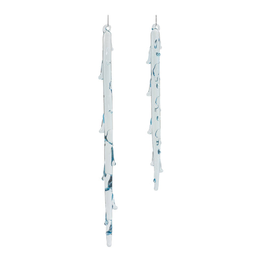 Melted Glass Icicle Drop Ornament (Set of 6)