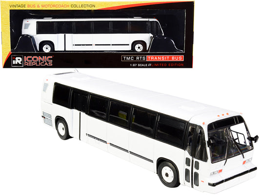 Iconic Replicas 1999 TMC RTS Transit Bus Blank White "The Vintage Bus & Motorcoach Collection" 1/87 (HO) Diecast Model by Iconic Replicas