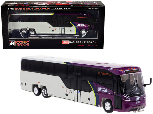 Iconic Replicas MCI D45 CRT LE Coach Bus "Valley Metro" Destination: "50 Camelback RD" "The Bus & Motorcoach Collection" 1/87 Diecast Model by Iconic Replicas