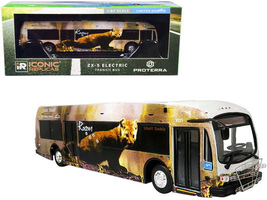 Iconic Replicas Proterra ZX5 Electric Transit Bus "Roam Transit" "1 Banff Gondola" 1/87 (HO) Diecast Model by Iconic Replicas