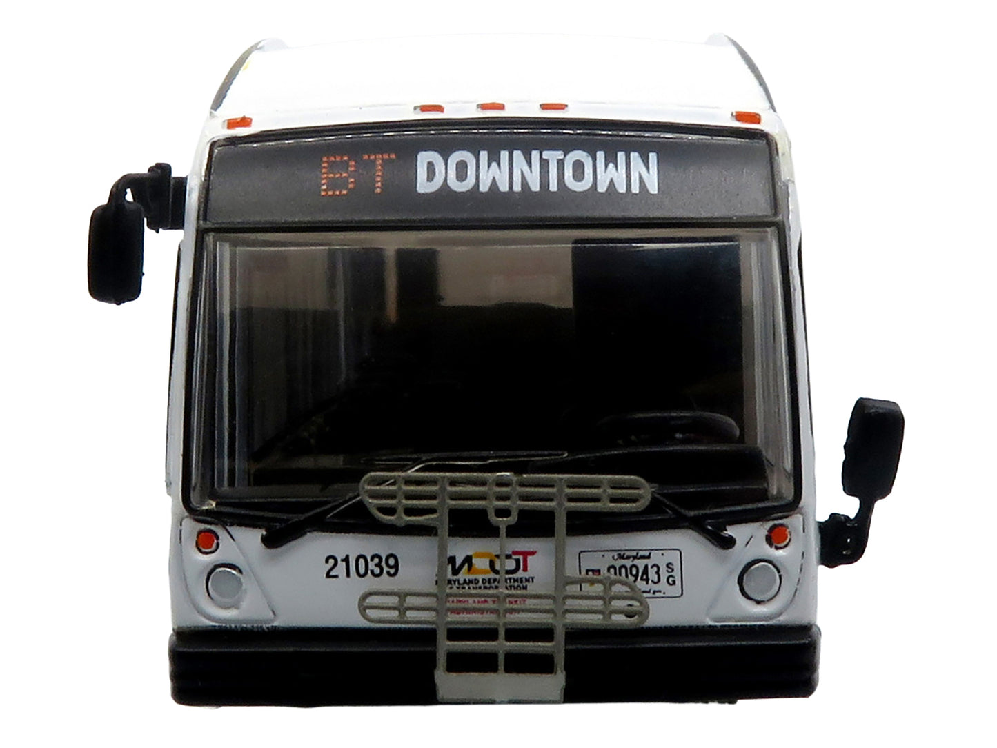 Nova Bus LFSH Hybrid Transit Bus "MTA Maryland" White with Red and Yellow Graphics "The Bus & Motorcoach Collection" Limited Edition to 504 pieces Worldwide 1/87 (HO) Diecast Model by Iconic Replicas
