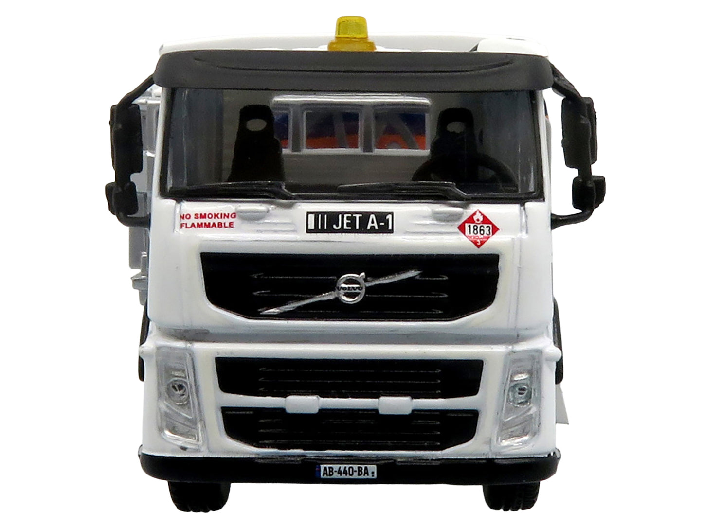 Volvo FM500 with Esterer Aviation Refueling Tanker Truck "Gulf Aviation" White with Blue Stripes Limited Edition 1/87 (HO) Diecast Model by Iconic Replicas