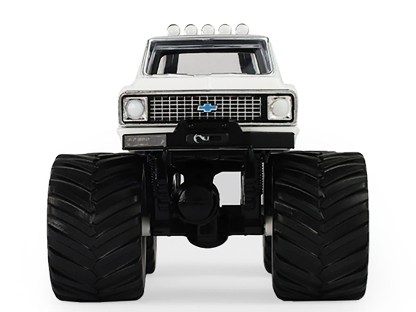 1972 Chevrolet K-10 Monster Truck "Chevron 150th Anniversary" White and Blue Metallic "Kings of Crunch" Series 1/43 Diecast Model Car by Greenlight