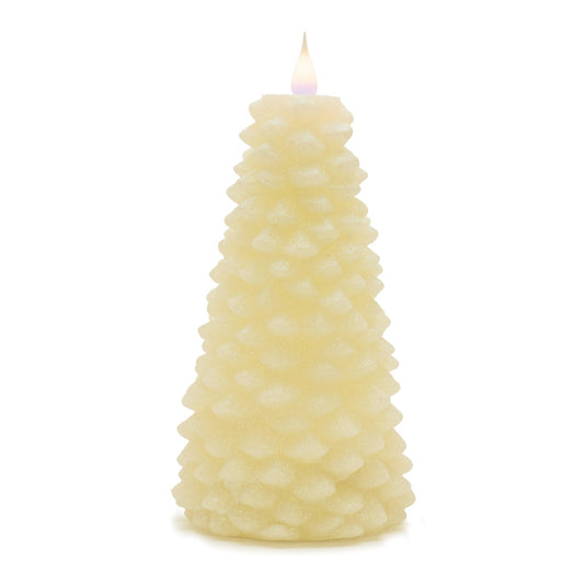 Glittered Pine Tree Candle 8"H