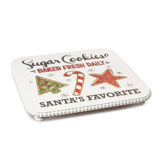 Santa's Favorite Cookie Plate Pedestal 14.25"D