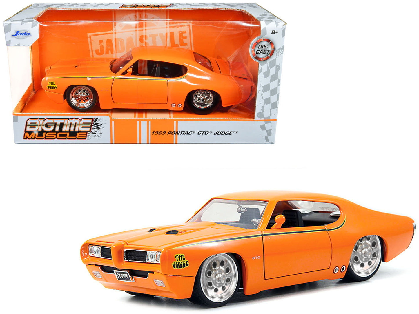 Jada 1969 Pontiac GTO Judge Pro Stock Orange 1/24 Diecast Car Model by Jada