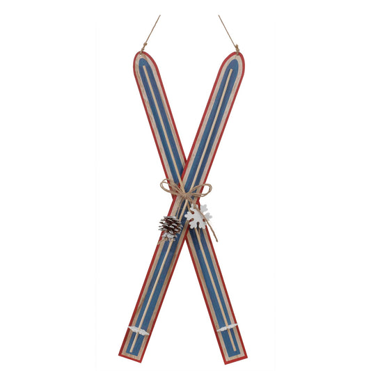 Wood Ski Ornament (Set of 2)