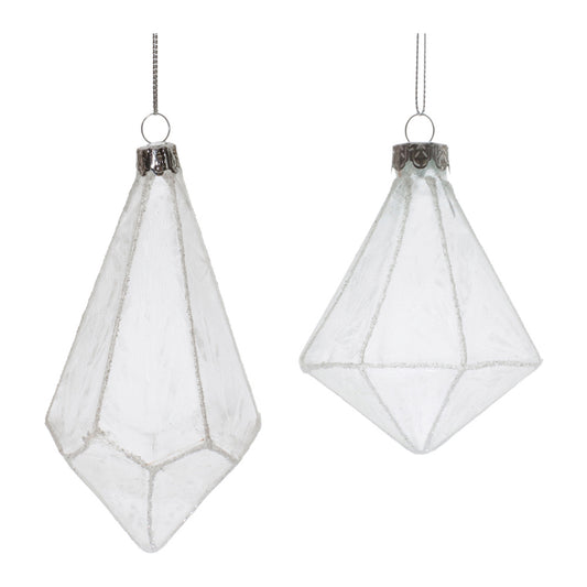 Frosted Glass Drop Ornament (Set of 6)