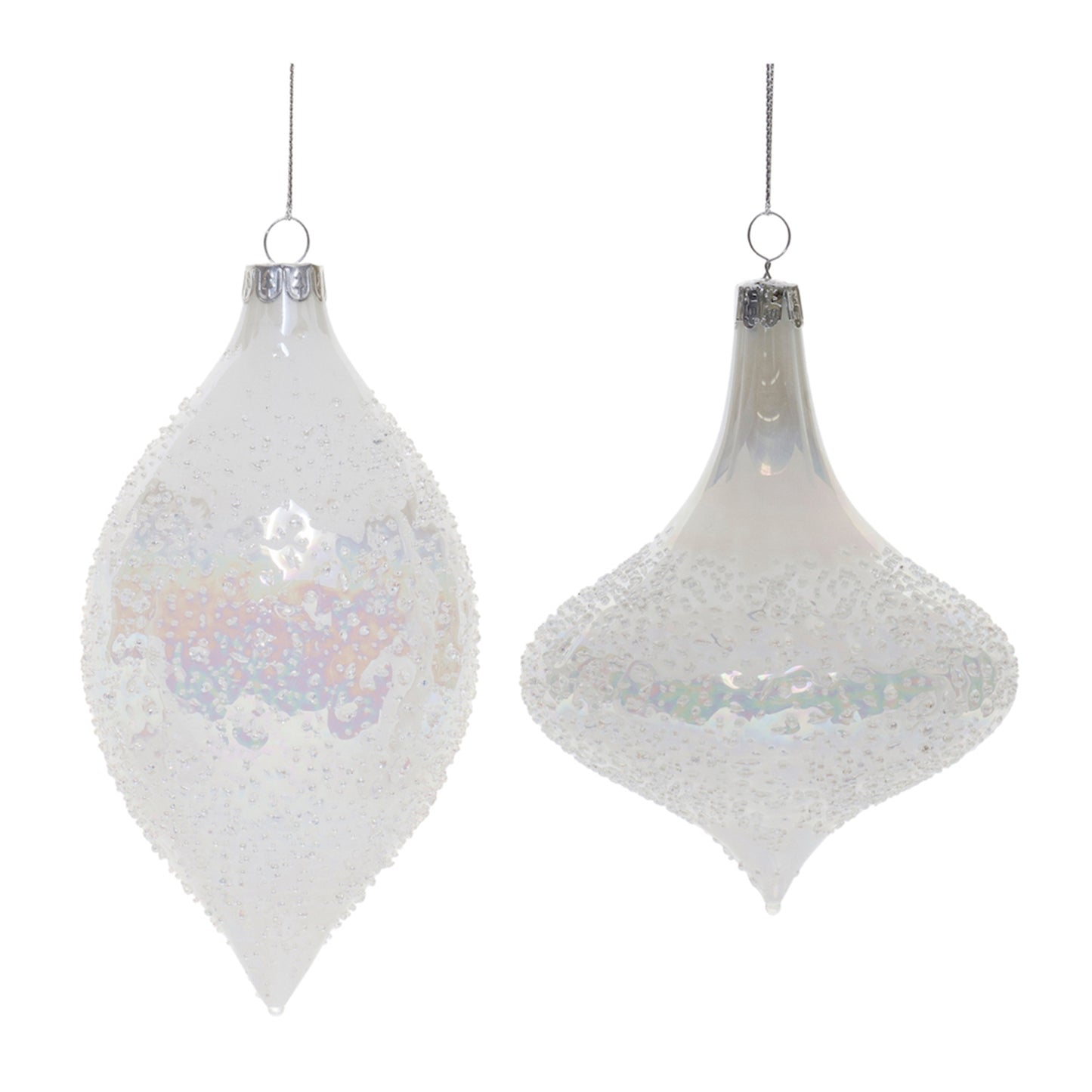 Iridescent Beaded Glass Onion Ornament (Set of 6)