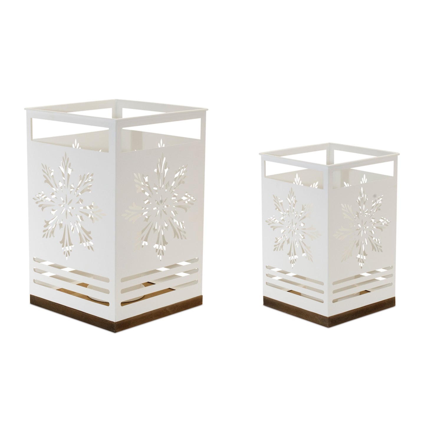 Snowflake Cut-Out Metal Candle Holder (Set of 2)