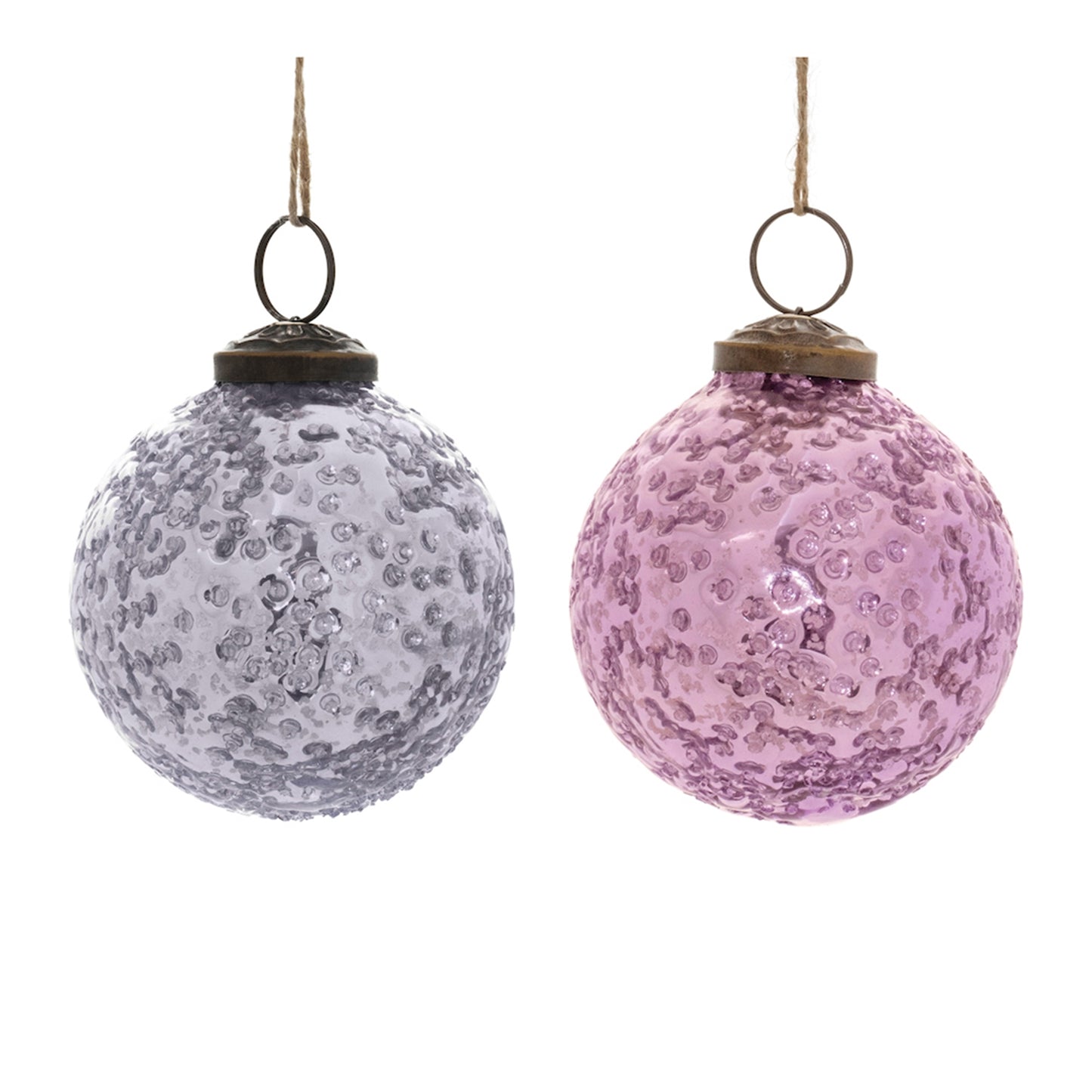 Distressed Glass Ball Ornament (Set of 6)