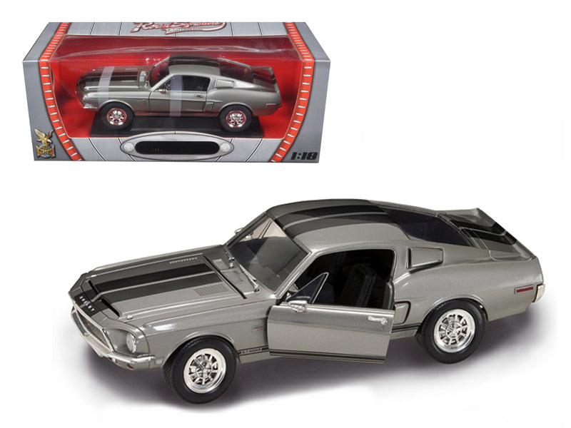 Road Signature 1968 Shelby GT 500KR Silver 1/18 Diecast Model Car by Road Signature