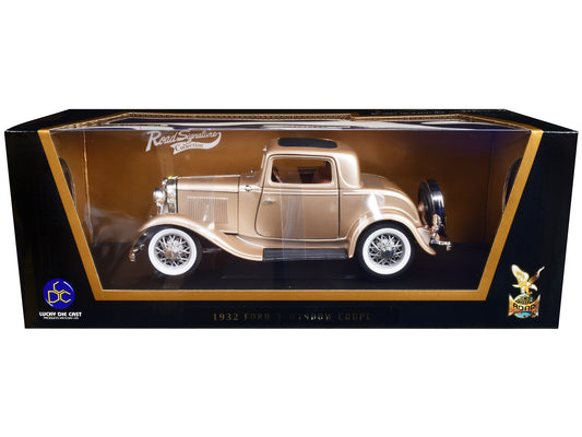 Road Signature 1932 Ford 3 Window Coupe Gold 1/18 Diecast Model Car by Road Signature