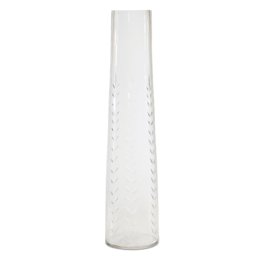 Etched Soda Lime Glass Vase 11.5"H