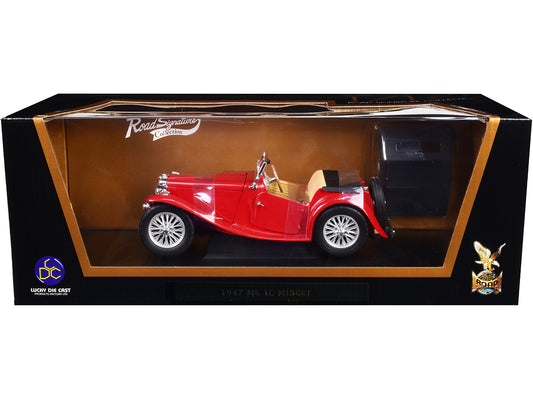 Road Signature 1947 MG TC Midget Red 1/18 Diecast Model Car by Road Signature