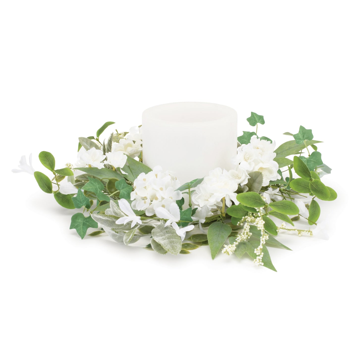 Mixed Floral and Foliage Candle Ring 17.5"D