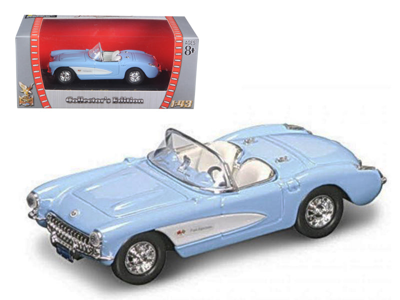 Road Signature 1957 Chevrolet Corvette Blue 1/43 Diecast Model Car by Road Signature
