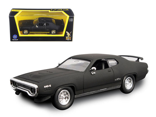 Road Signature 1971 Plymouth GTX Matt Black 1/43 Diecast Model Car by Road Signature