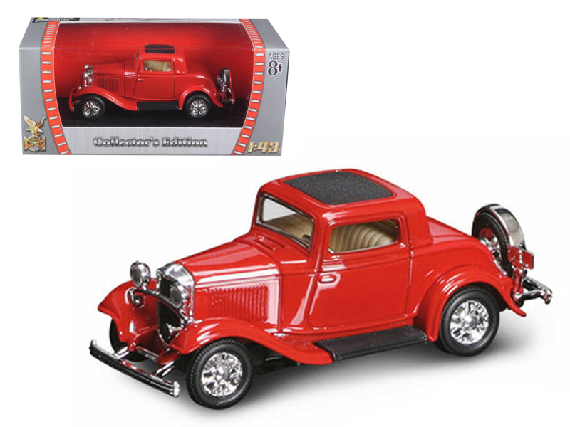 Road Signature 1932 Ford 3-Window Coupe Red 1/43 Diecast Model Car by Road Signature